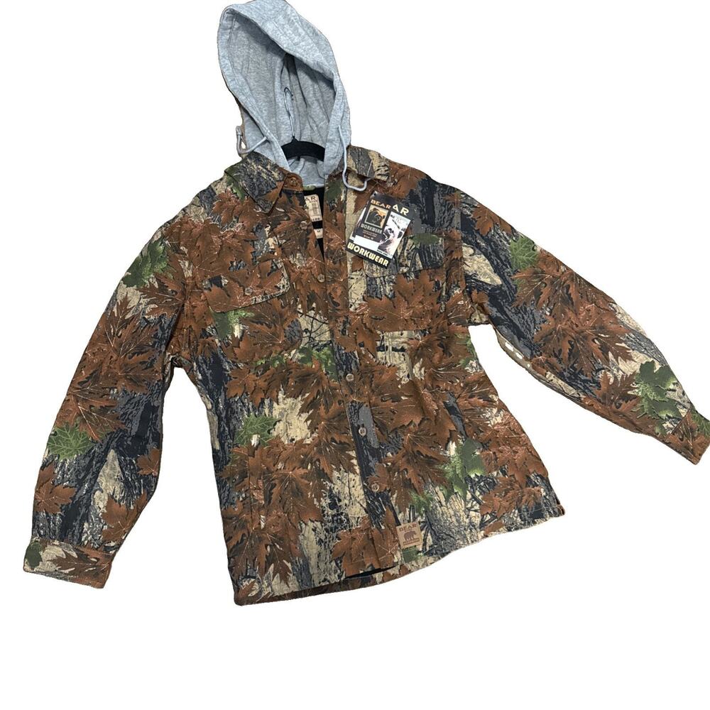 Bear Creek Outfitters Jacket Mens Camo Fleece Button Up Hunting Jacket